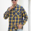 Men's Casual Plaid Flannel Long Sleeve Button Down Shirt