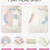 Womens Color Block Button Down Shirts Long Sleeve Oversized Boyfriend Blouses Tops