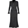 Women Suit Turn-Down Collar Single-Breasted Long-Sleeved Tops Elastic Waist Slim Skirt 2 Piece Set