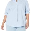 Women's Long Sleeve Button Down Stretch Oxford Shirt (Available in Plus Size)