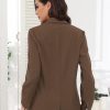 Women's Casual Blazer for Work Office Loose Lapel Collar Stripe Open Front Stretch Dressy Business Jacket Suit