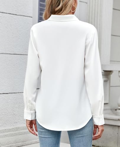 Womens Long Sleeve Button Down Shirt Ultra-Soft Stretch Wrinkle-Free Work Casual Business Office Blouse