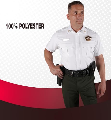 100% Polyester Short Sleeve Men's Uniform Shirt White