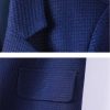 Women Solid Long Sleeve Notch Collar Cropped Jacket High Waist Split Straight Pencil Skirt 2 Piece Suits Sets