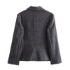 Women's Winter Slim Commuter Lapel Single Breasted Suit Jacket High Waist Skirt Set