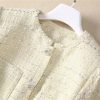 Women Suit Long-Sleeved Single-Breasted Lace-Up Slim Tops Pleated Skirt Two Piece Set