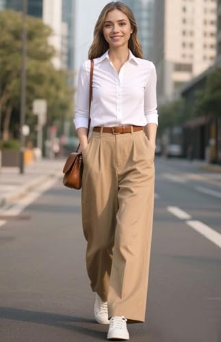 Womens Dress Shirts Long Sleeve Button Down Shirt Work Wear