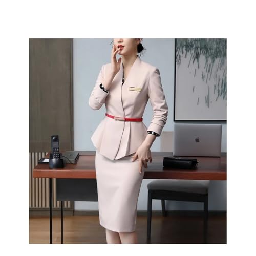 Women Business Interview Suit Blazers Skirt Set Professional Office Work Wear Career Two Piece Outfit
