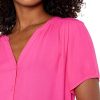 41qgmw7yVpL.jpg Women's Relaxed-Fit Short-Sleeve Woven Blouse