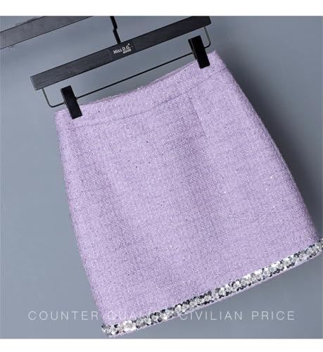 Women's High-End OL Skirt Set Elegant Wool Long-Sleeved Jacket Short Skirt Two-Piece Set