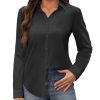 Women's Stain Shield Dress Shirts Wrinkle Free Long Sleeve Shirts Solid Work Business Button Down Shirts