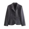 Women's Winter Slim Commuter Lapel Single Breasted Suit Jacket High Waist Skirt Set