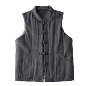 suit women's Chinese style quilted vest autumn and winter buckle thickened waistcoat cotton-padded jacket