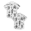 Funny Pirate Hawaiian Shirt Men's Aloha Shirt Summer Beach Vacation Short Sleeve Casual Button Down Shirt