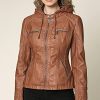 Women's Faux Leather Moto Biker Jacket Coat with Removable or Non-Removable Hood