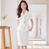 Women Elegant Short Sleeve Formal Professional Business Suits