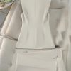 Women 2 Piece Blazer Outfits Sleeveless Blazer Vest Trouser Two Pieces Set Office Work Wear