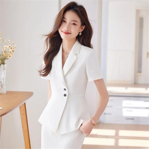 Women Elegant Short Sleeve Formal Professional Business Suits