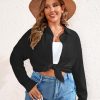 Women's Plus Size Button Down Shirts Long Sleeve Polo Blouses Fall Business Casual Tops with Pocket