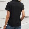 Women's Short Sleeve Polo Tops Summer Button Down Collared T Shirts Casual Cute Ladies Tees