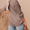 Women Casual Button Down Fall Blouses 2025 Long Sleeve Solid Business Work Tops Cute Relaxed Fit Shirts