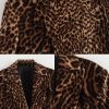 Women's Leopard Suit Casual Peak Lapel Jacket and Skirt Two Pieces Set