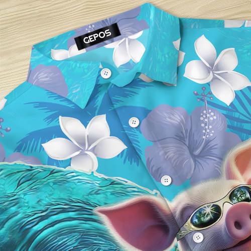 Farm Animal Button Shirt for Men, Animal Men's Hawaiian Shirt, Summer Unisex Shirt, Birthday Gifts for Men