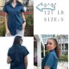 Women's Button Down Shirts Short Sleeve Casual Oversized Shirts Loose Collared V Neck Blouses