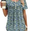 Womens Summer Tunic Tops Button Down Shirts Short Sleeve T-shirts Beach Vacation Clothes Spring S-3XL