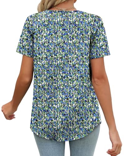 Womens Summer Tunic Tops Button Down Shirts Short Sleeve T-shirts Beach Vacation Clothes Spring S-3XL