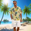 Funny Hawaiian Shirt Summer Beach Tropical Short Sleeve Holiday Print Aloha Shirt Casual Button Down Shirt