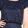 Women's Short Sleeve Blouson Beaded Gown