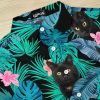 Cat Men's Hawaiian Shirt, Summer Tropical Button Down for Unisex, Funny Casual Short Sleeve Shirt