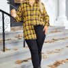 Womens Plus Size Flannel Shirts Plaid Shirts Long Sleeves Casual Button Down Collared Shacket Tops