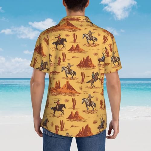 Western Cowboy Hawaiian Shirts and Shorts Set for Men - Funny 1-S