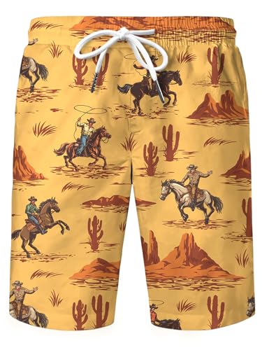 Western Cowboy Hawaiian Shirts and Shorts Set for Men - Funny 1-S