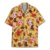 Pineapple Hawaiian Shirt for Men Women, Leopard Pineapple Button Down Shirt Mens Casual Short Sleeve Shirt