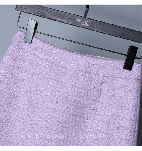 Women's High-End OL Skirt Set Elegant Wool Long-Sleeved Jacket Short Skirt Two-Piece Set