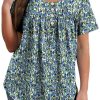 Womens Summer Tunic Tops Button Down Shirts Short Sleeve T-shirts Beach Vacation Clothes Spring S-3XL