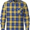 Men's Casual Plaid Flannel Long Sleeve Button Down Shirt