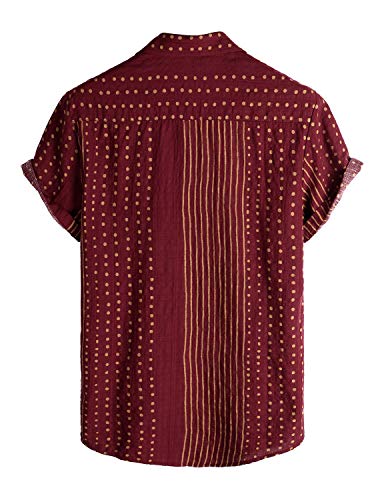 51Z1MYT4PfL.jpg Mens Casual Short Sleeve Button Down Shirts Regular Fit Hawaiian Summer Shirt