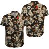 Mens Halloween Hawaiian Shirt, Horror Friends Shirts for Men Women Short Sleeve