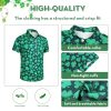 Mens St. Patrick's Day Shirt Hawaiian Shirts for Women Irish Clover Printed Casual Short Sleeve Button Beach Top Costume
