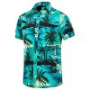 Men's Hawaiian Shirt Short Sleeves Printed Button Down Summer Beach Dress Shirts