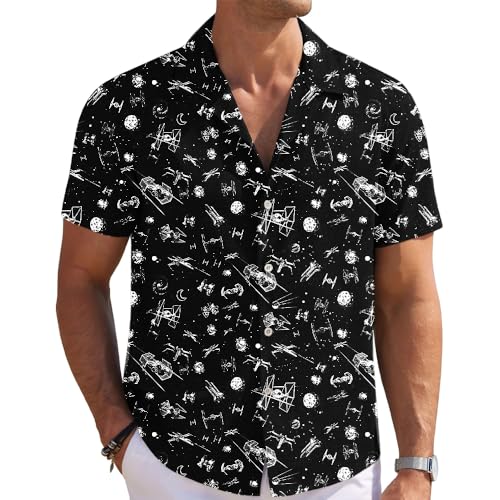 Mens Funny Hawaiian Shirts 3D Graphic Button Down Short Sleeve Tropical Holiday Beach Aloha Shirt