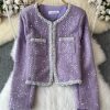 Women's French Skirt Set Heavy Industry Beaded Sequined Temperament Coat Skirt Two-Piece Set