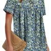 Womens Summer Tunic Tops Button Down Shirts Short Sleeve T-shirts Beach Vacation Clothes Spring S-3XL