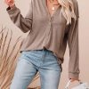 Women Casual Button Down Fall Blouses 2025 Long Sleeve Solid Business Work Tops Cute Relaxed Fit Shirts