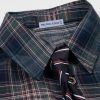 Mens Button Down Shirts Number Print Plaid Necktie Short Sleeve Shirt Casual Summer Shirts