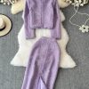 Women's French Skirt Set Heavy Industry Beaded Sequined Temperament Coat Skirt Two-Piece Set